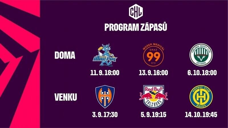 Program Bílých Tygrů v letošním ročníku Ligy mistrů.